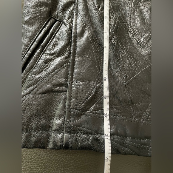 Genuine Leather patchwork Jacket PTP 19.5” - Picture 10 of 17